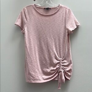 INC International Concepts Pink Ruched Tie Front T-Shirt